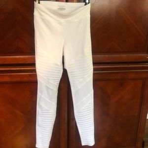 White athletic leggings